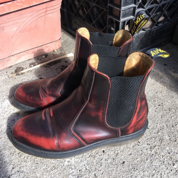 Doc Martens oxblood burgundy flora chelsea boots - Picture 2 of 8